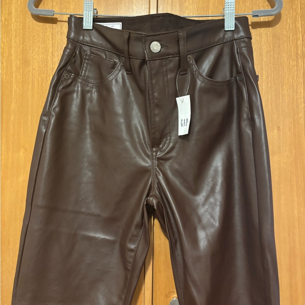 Gap Faux leather brown pants